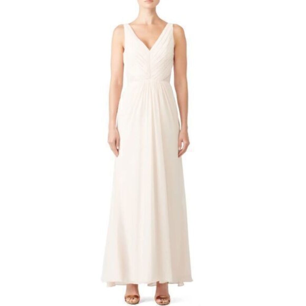 MONIQUE LHUILLIER Blush Amelia Bridesmaid Gown Dress 8R
